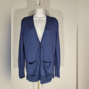 LN gap 100% extra fine merino wool navy cardigan large